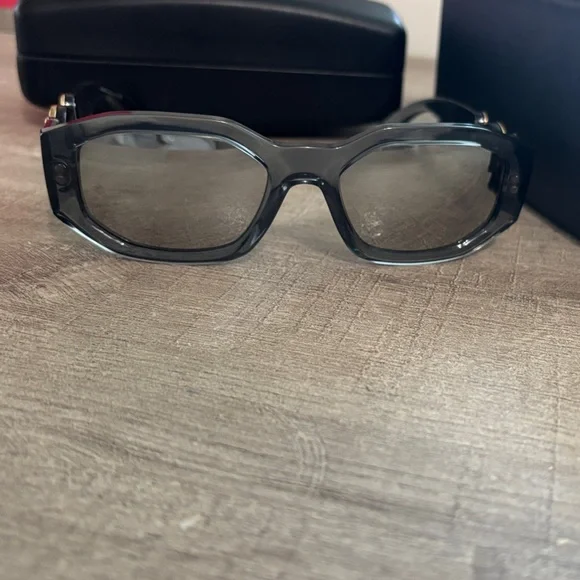 Versace Medusa Biggie Transparent Gray Sunglasses with Case - Picture 3 of 7